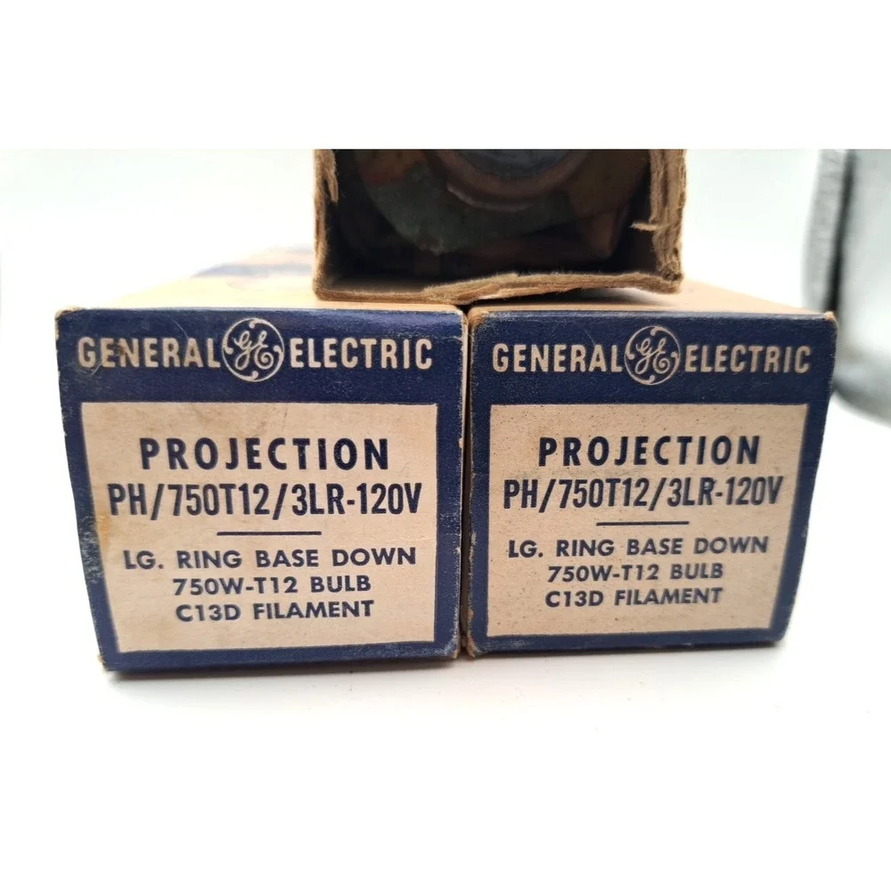 Lot of 3 General Electric 750 Watt Projection Lamps-PH/750T12/3LR-120V NOS
